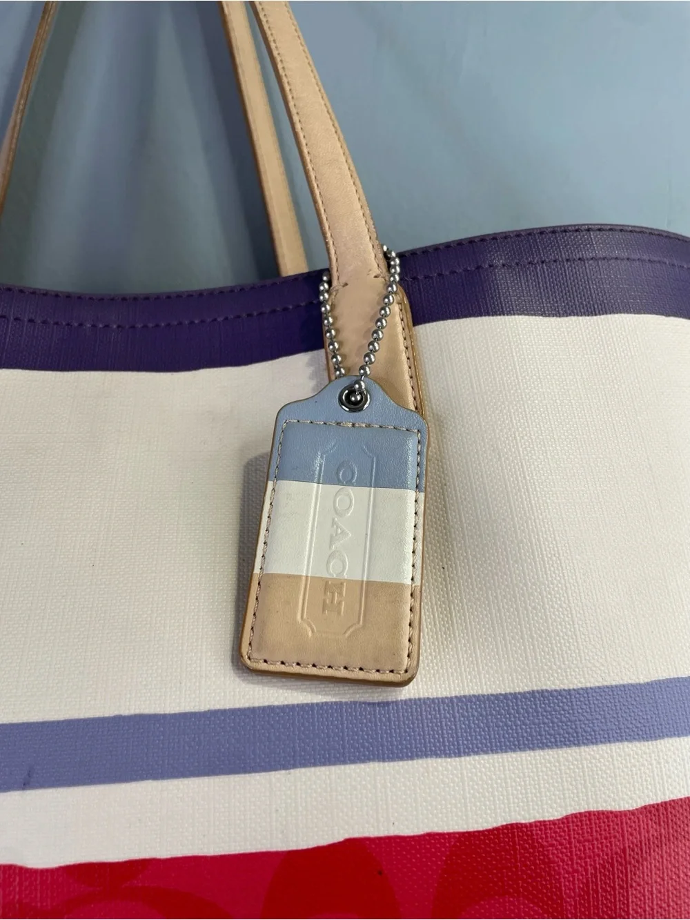 Coach Legacy Weekend Signature Painted Stripe Large Tote